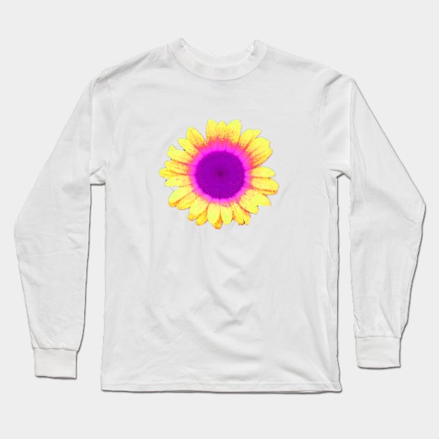 Hello Sunshine - Yellow Flower with Hot Pink Retro Vibe Long Sleeve T-Shirt by Star58